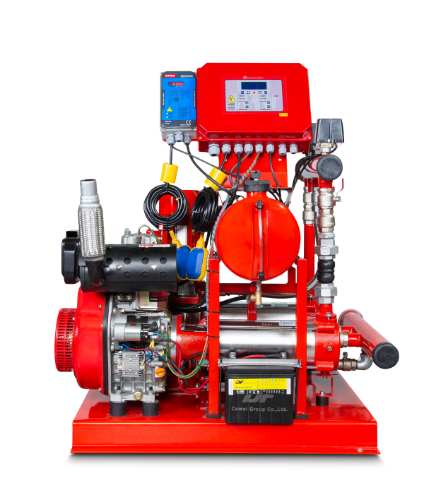 Horizontal Electric Pump Mounted To Firefighting Booster With Alarm Warning System